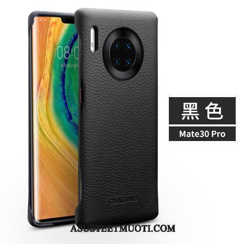 Huawei Mate 30 Pro Kuori Kuoret Takakansi Nahkakotelo Yksinkertainen Punainen