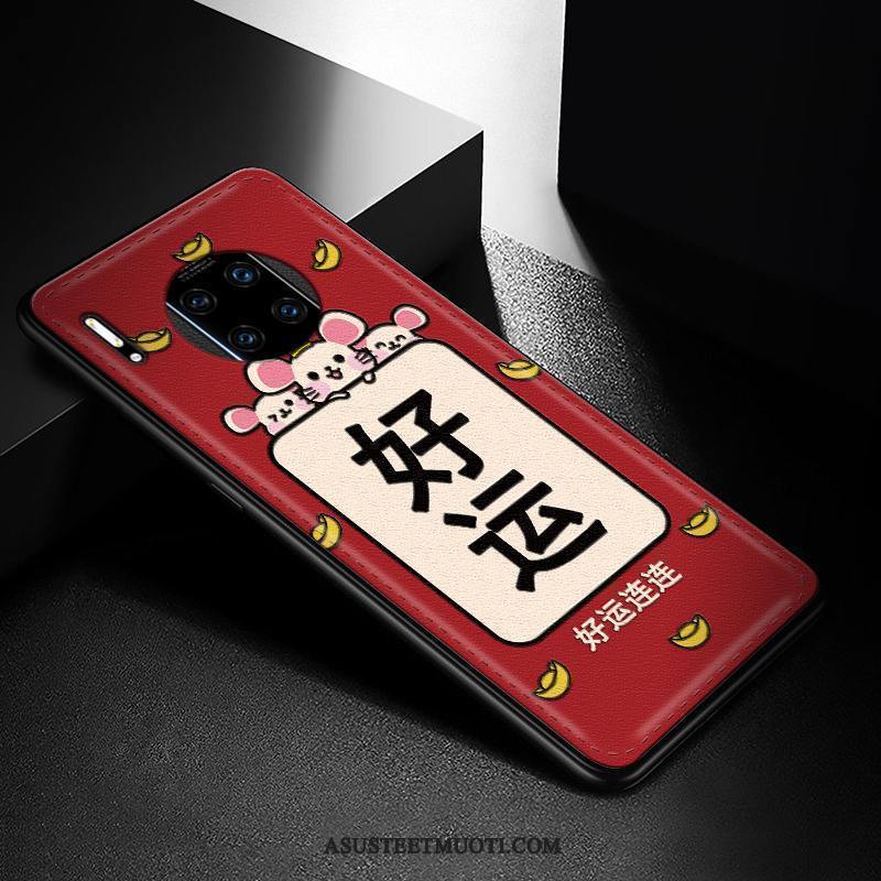Huawei Mate 30 Rs Kuori Kuoret Murtumaton Persoonallisuus Kukkakuvio Net Red Punainen