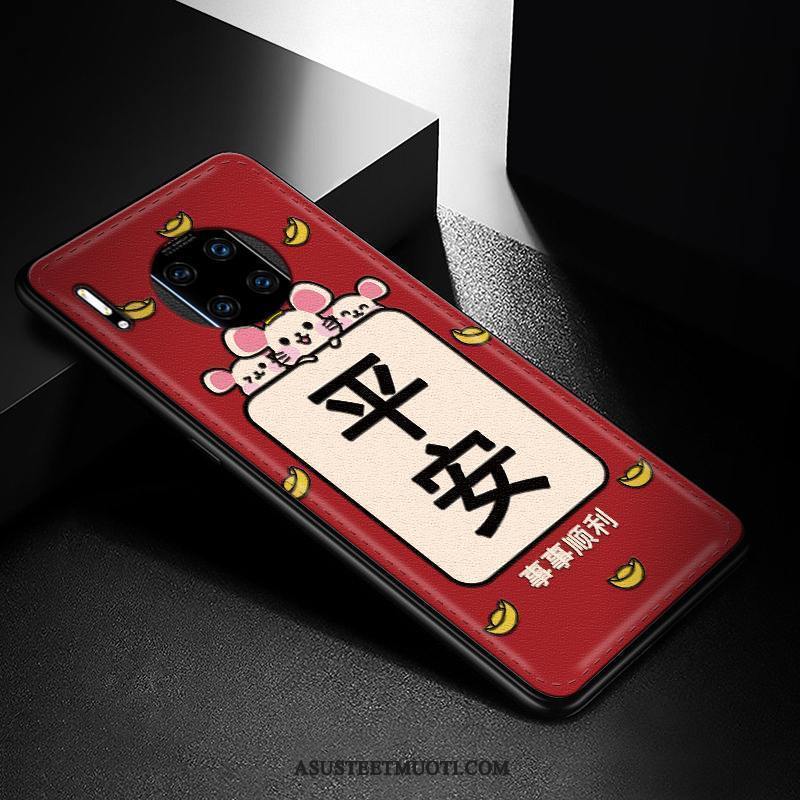 Huawei Mate 30 Rs Kuori Kuoret Murtumaton Persoonallisuus Kukkakuvio Net Red Punainen