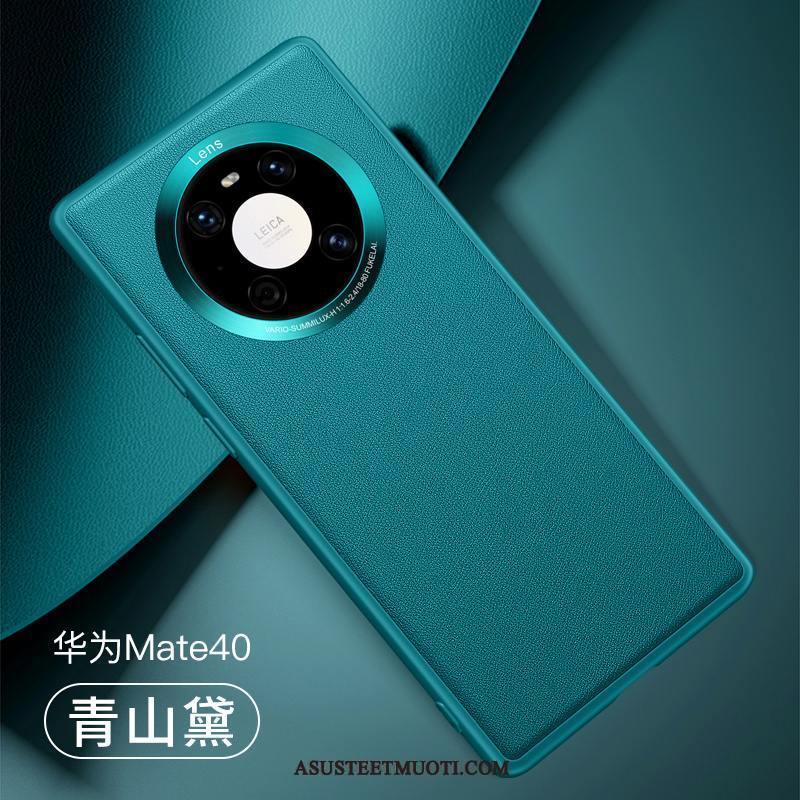 Huawei Mate 40 Kuoret Murtumaton Kotelo Vihreä Aito Nahka Ylellisyys