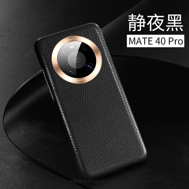 Huawei Mate 40 Pro Kuoret Lehmä Nahkakotelo Ohut Suojaus Kuori