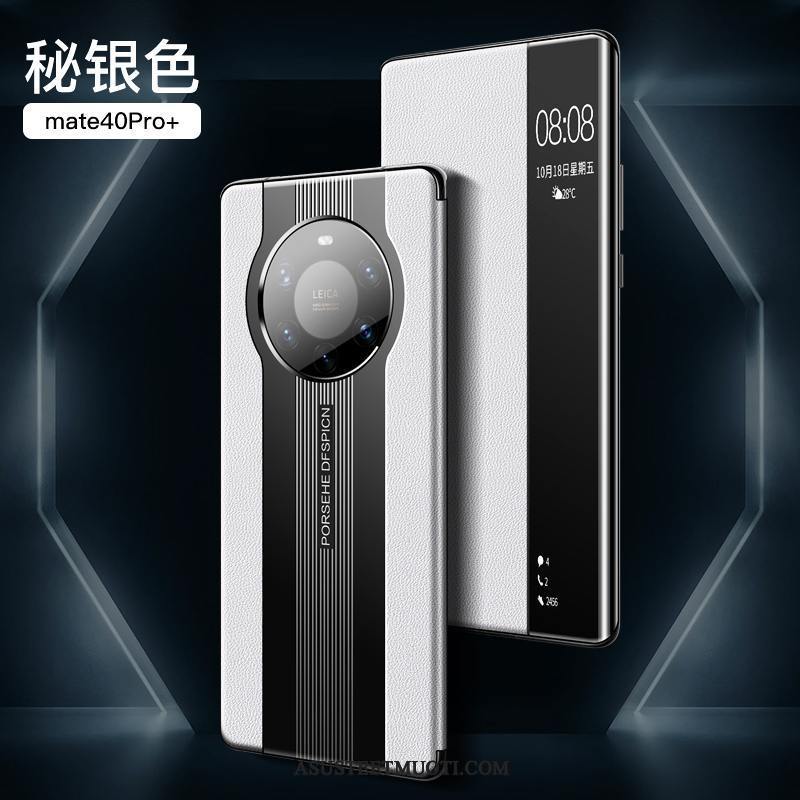Huawei Mate 40 Pro+ Kuoret Puhelimen Kotelo Nahkakotelo Kuori Tummansininen