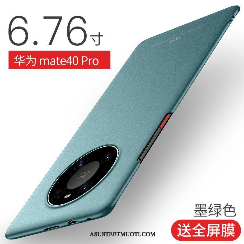 Huawei Mate 40 Pro Kuoret Puhelimen Kova Pesty Suede Sininen Suojaus