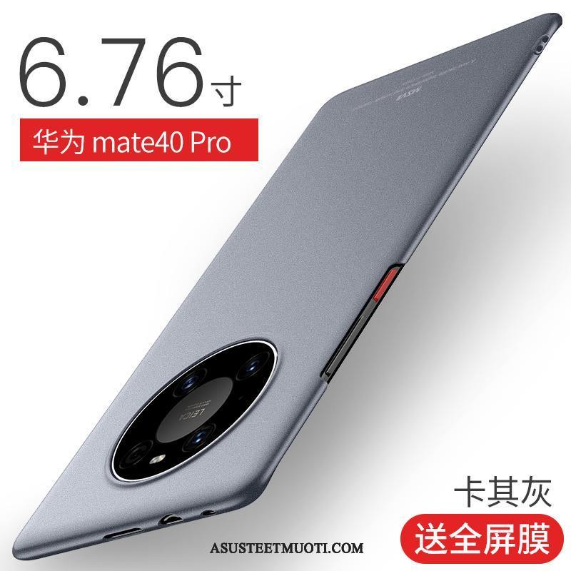 Huawei Mate 40 Pro Kuoret Puhelimen Kova Pesty Suede Sininen Suojaus