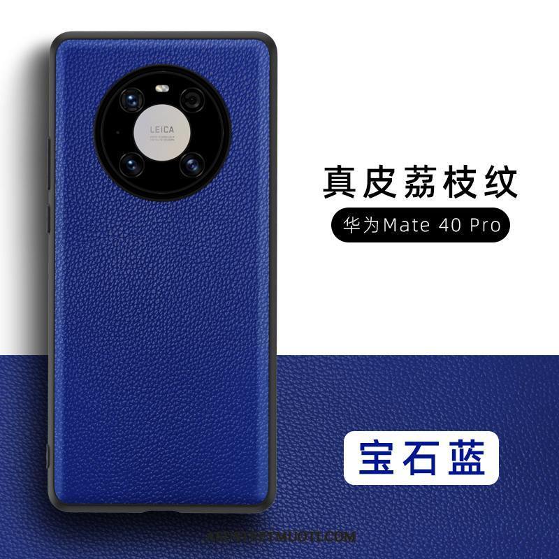 Huawei Mate 40 Pro Kuoret Puhelimen Musta Aito Nahka Murtumaton Nahkakotelo