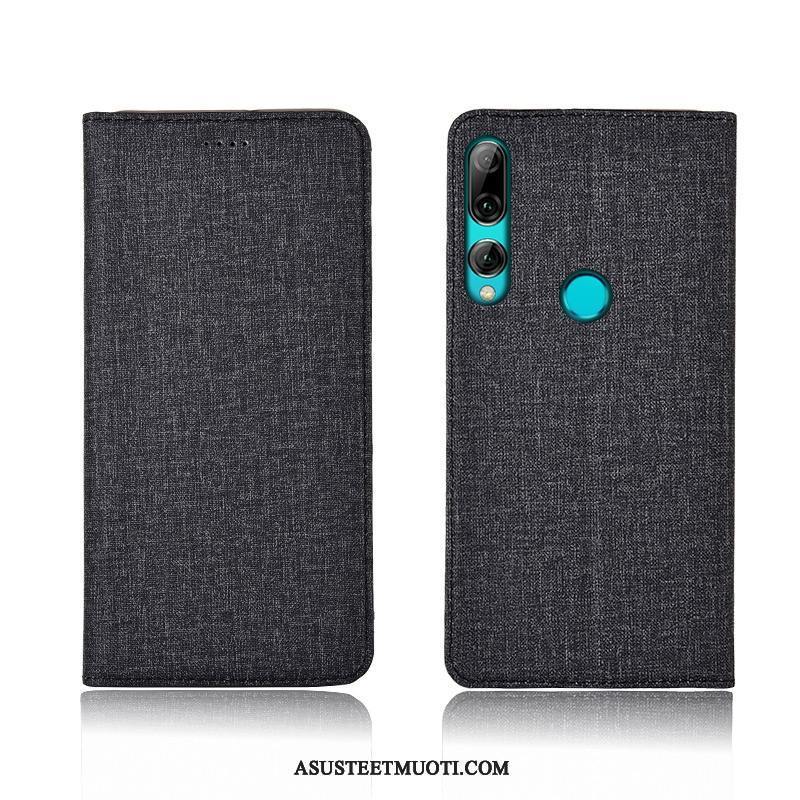 Huawei P Smart+ 2019 Kuoret Simpukka Suojaus Pehmeä Neste Nahkakotelo Pellava