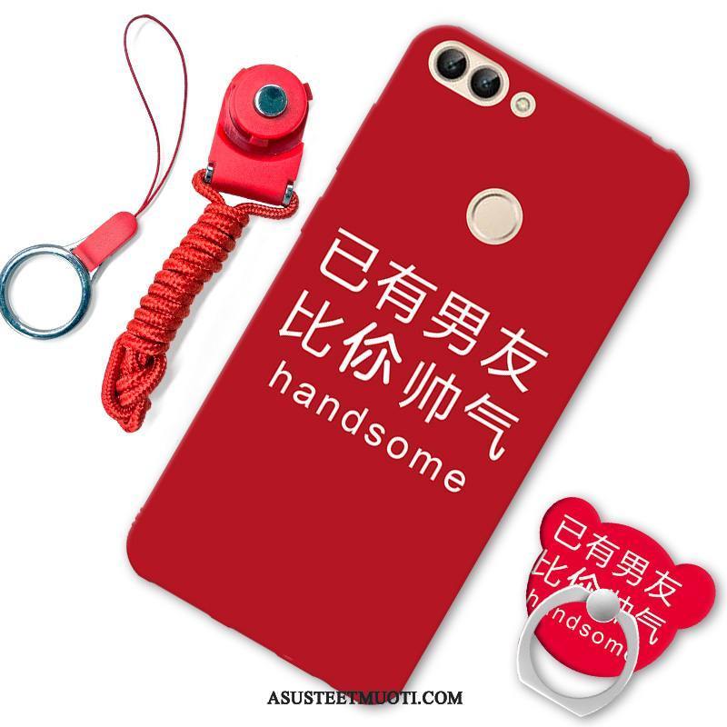 Huawei P Smart Kuoret Murtumaton Sarjakuva Punainen Kuori Tuki