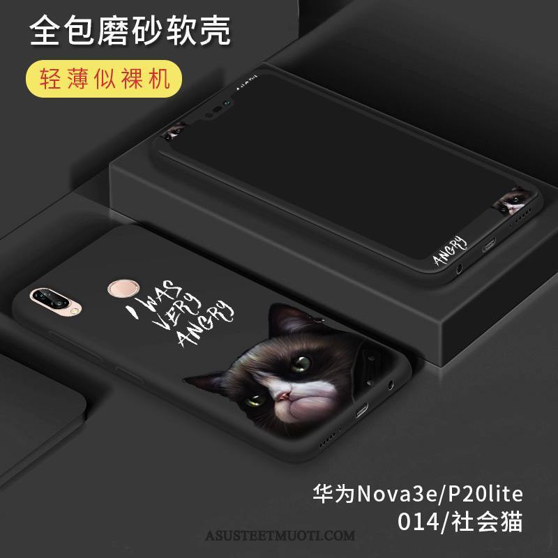 Huawei P20 Lite Kuoret Kuori Trendi Pehmeä Neste Silikoni Sarjakuva