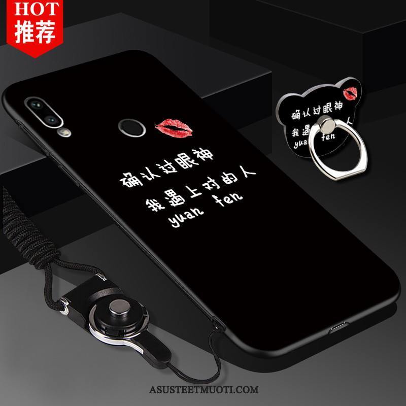 Huawei P20 Lite Kuoret Silikoni Ripustettavat Koristeet Suojaus Puhelimen Musta