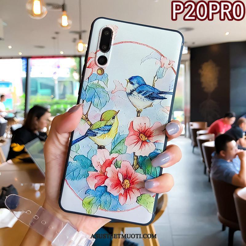 Huawei P20 Pro Kuoret Rengas Kohokuviointi Pehmeä Neste Murtumaton Puhelimen