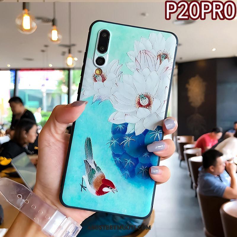 Huawei P20 Pro Kuoret Rengas Kohokuviointi Pehmeä Neste Murtumaton Puhelimen