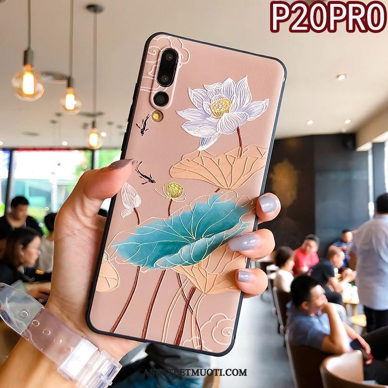 Huawei P20 Pro Kuoret Rengas Kohokuviointi Pehmeä Neste Murtumaton Puhelimen