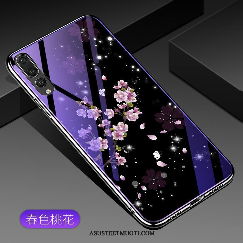 Huawei P20 Pro Kuori Kuoret Kotelo Lasi Suojaus Sininen