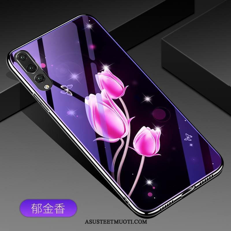 Huawei P20 Pro Kuori Kuoret Kotelo Lasi Suojaus Sininen