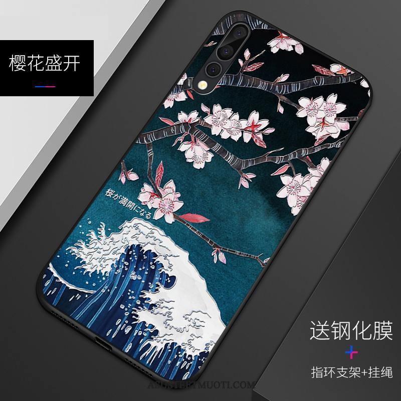 Huawei P20 Pro Kuori Kuoret Muokata Silikoni Suojaus Kohokuviointi Pesty Suede