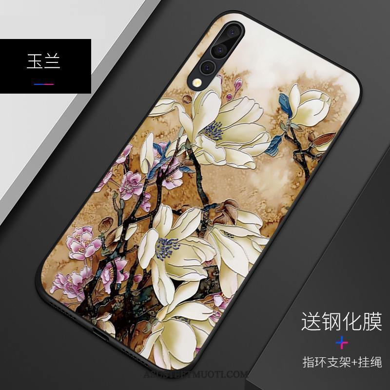 Huawei P20 Pro Kuori Kuoret Muokata Silikoni Suojaus Kohokuviointi Pesty Suede