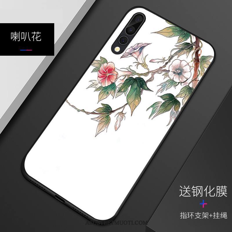 Huawei P20 Pro Kuori Kuoret Muokata Silikoni Suojaus Kohokuviointi Pesty Suede