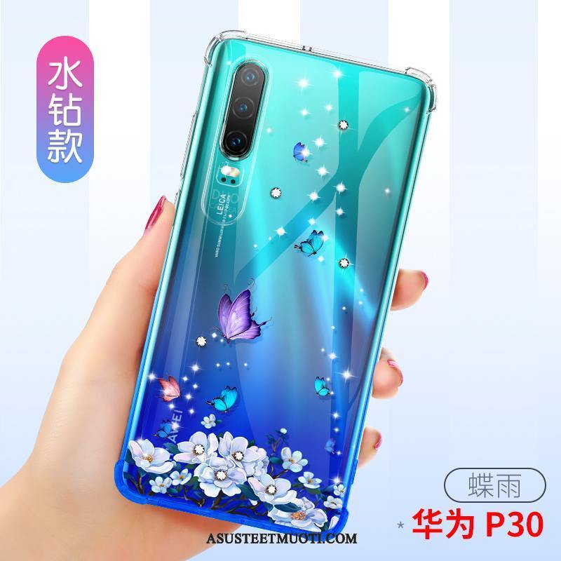 Huawei P30 Kuoret Silikoni Jauhe Puhelimen Ohut Pehmeä Neste