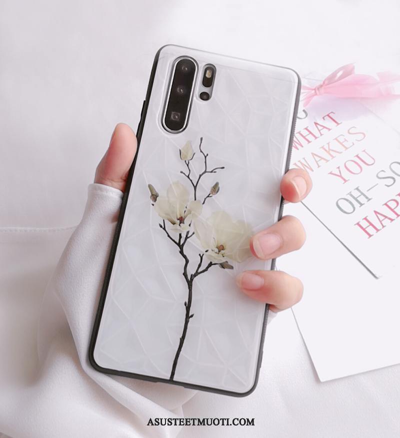 Huawei P30 Pro Kuoret Kukkia Kuori Murtumaton Ripustettavat Koristeet Valkoinen