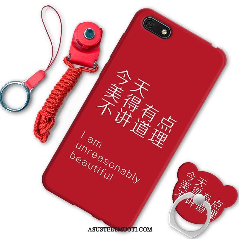 Huawei Y5 2018 Kuoret Rengas Trendi Kotelo All Inclusive Punainen