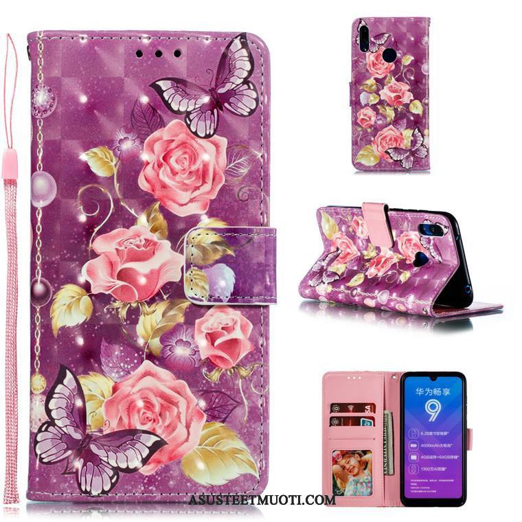 Huawei Y7 2019 Kuoret Kuori Kotelo Violetti Murtumaton Puhelimen