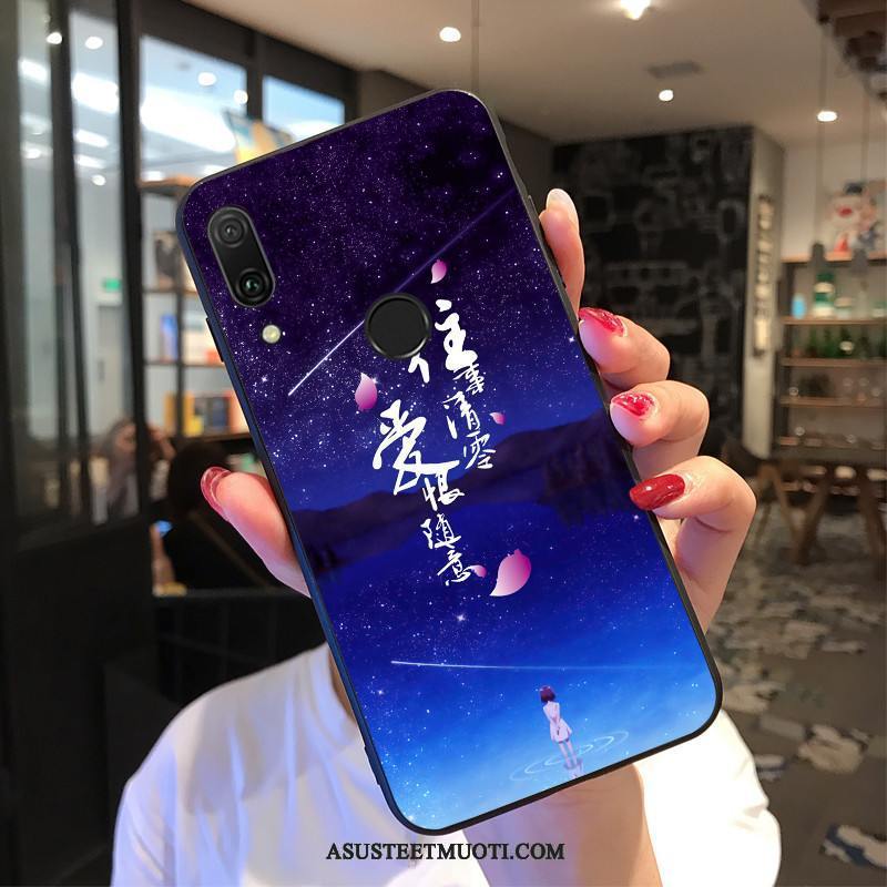 Huawei Y7 2019 Kuoret Puhelimen Sarjakuva Kuori Pehmeä Neste Sininen