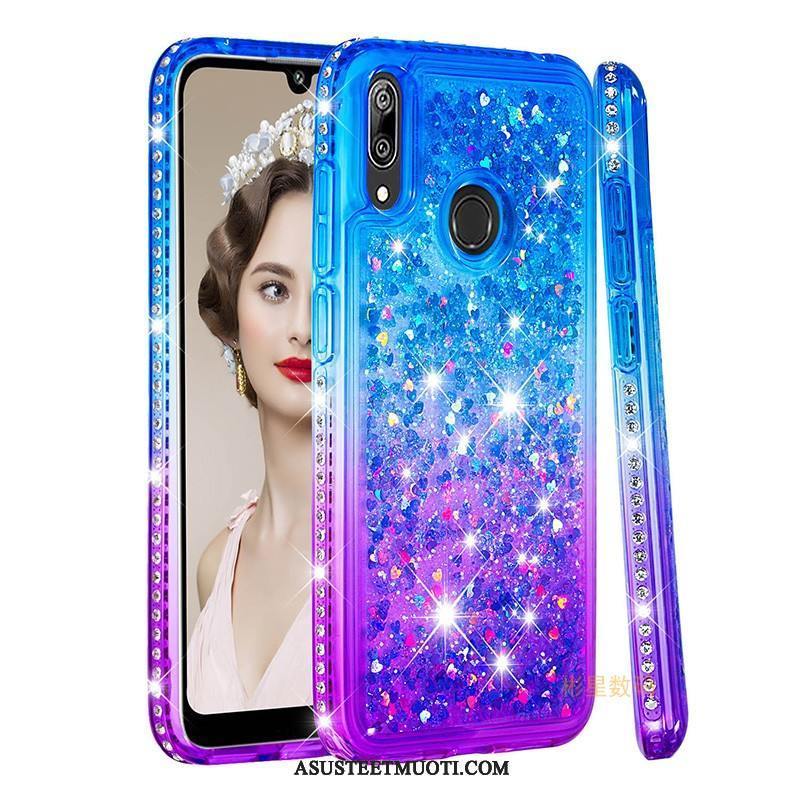 Huawei Y7 2019 Kuori Kuoret All Inclusive Jauhe Rhinestone Inlay Juoksuhiekka