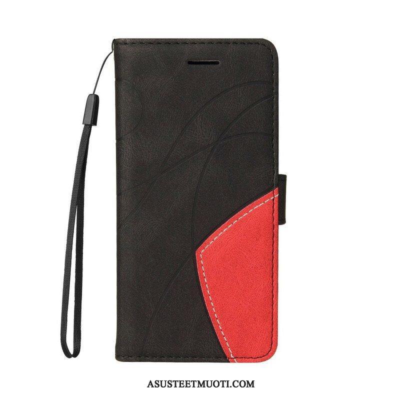 Kotelot Google Pixel 6 Pro Kaksisävyinen Signature Faux Leather