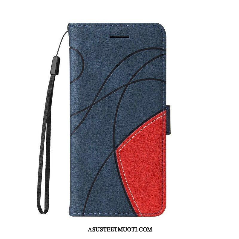 Kotelot Google Pixel 6 Pro Kaksisävyinen Signature Faux Leather