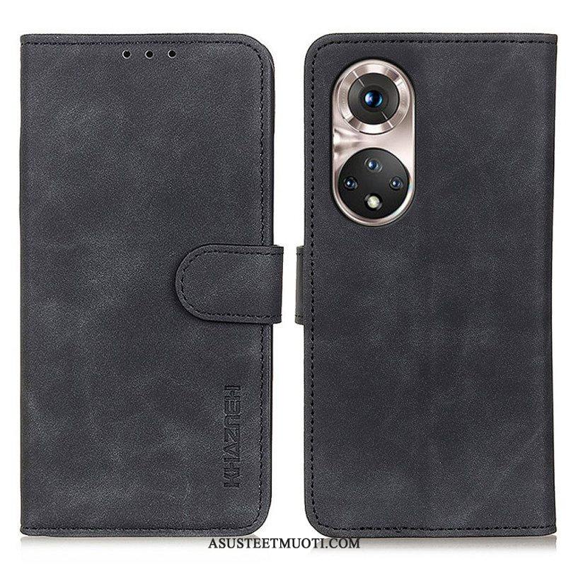 Kotelot Honor 50 Pro Pro Vintage -nahkaefekti Khazneh