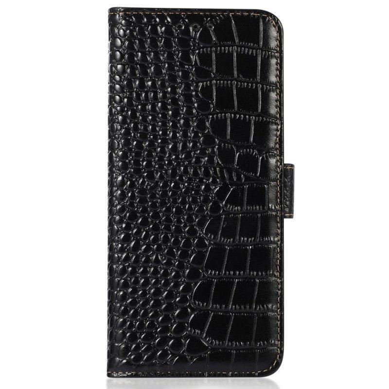 Kotelot Honor Magic 5 Lite Crocodile Style Rfid