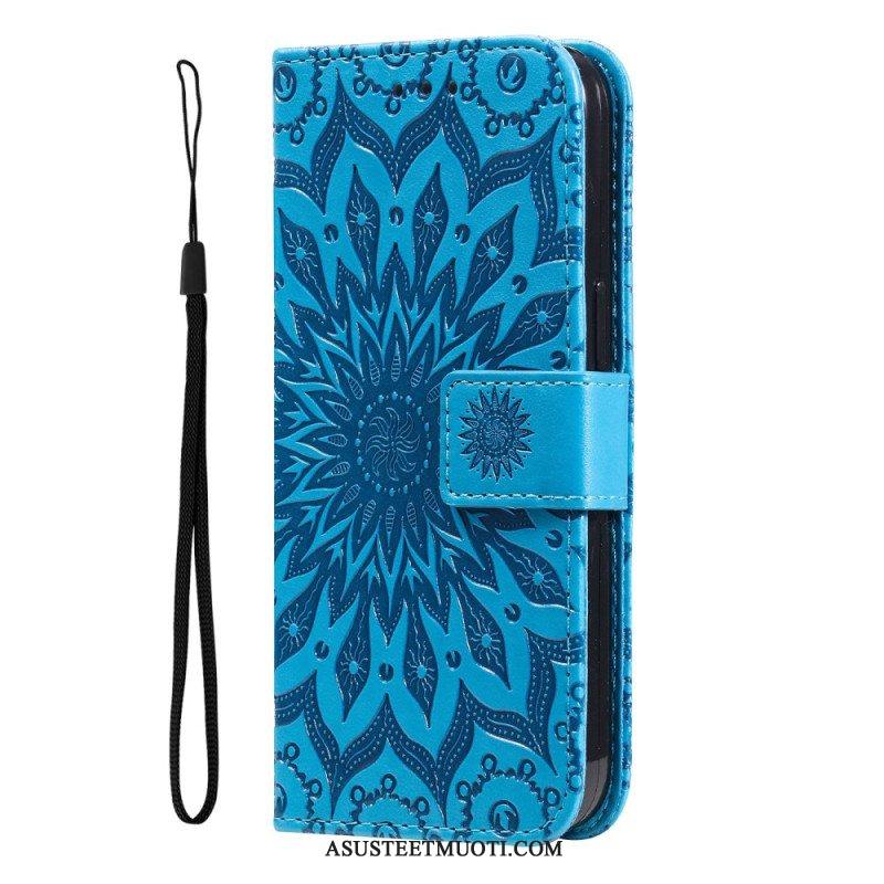 Kotelot Honor Magic 5 Lite Mandala-aurinko Kaulanauhalla