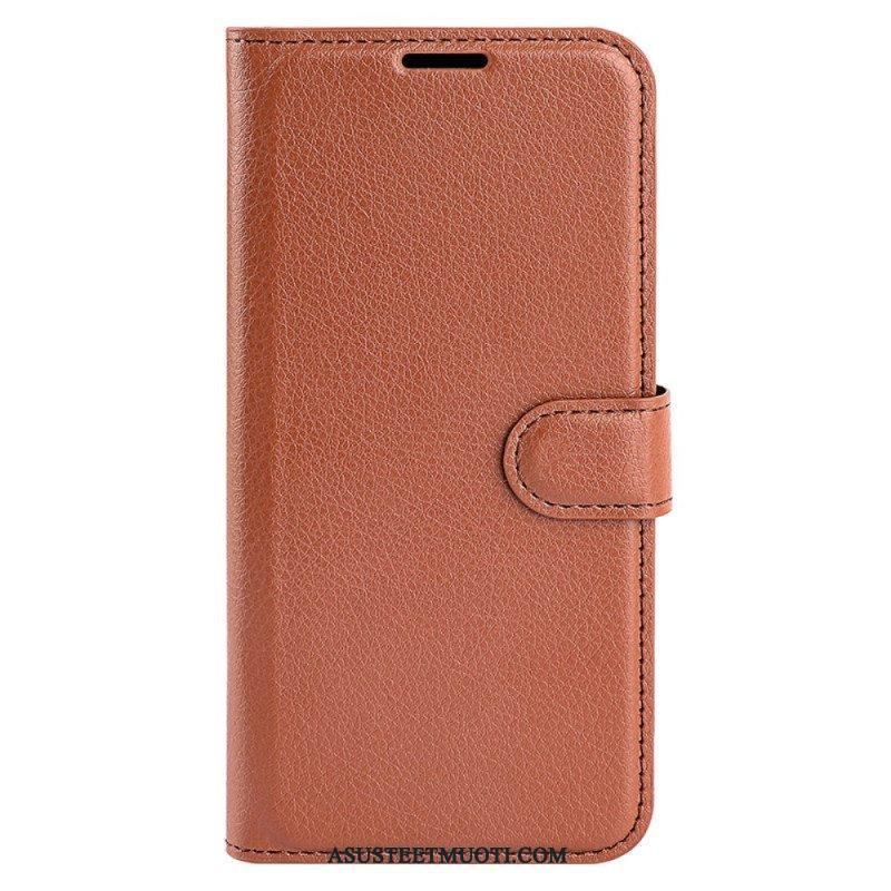 Kotelot Huawei P60 Pro Litsi-nahkaefekti
