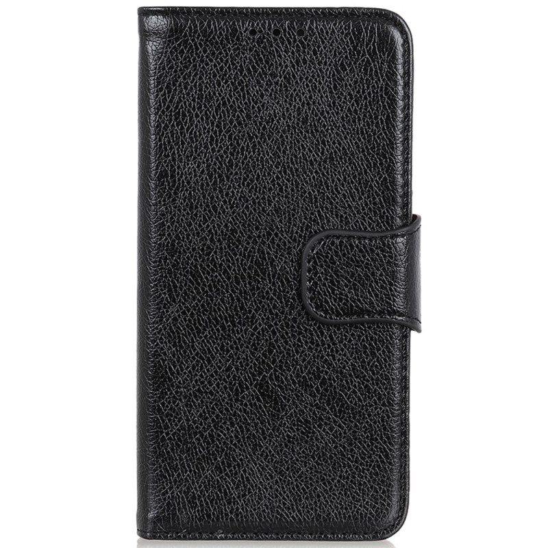 Kotelot Motorola Edge 40 Pro Halkaistu Nappan Nahka