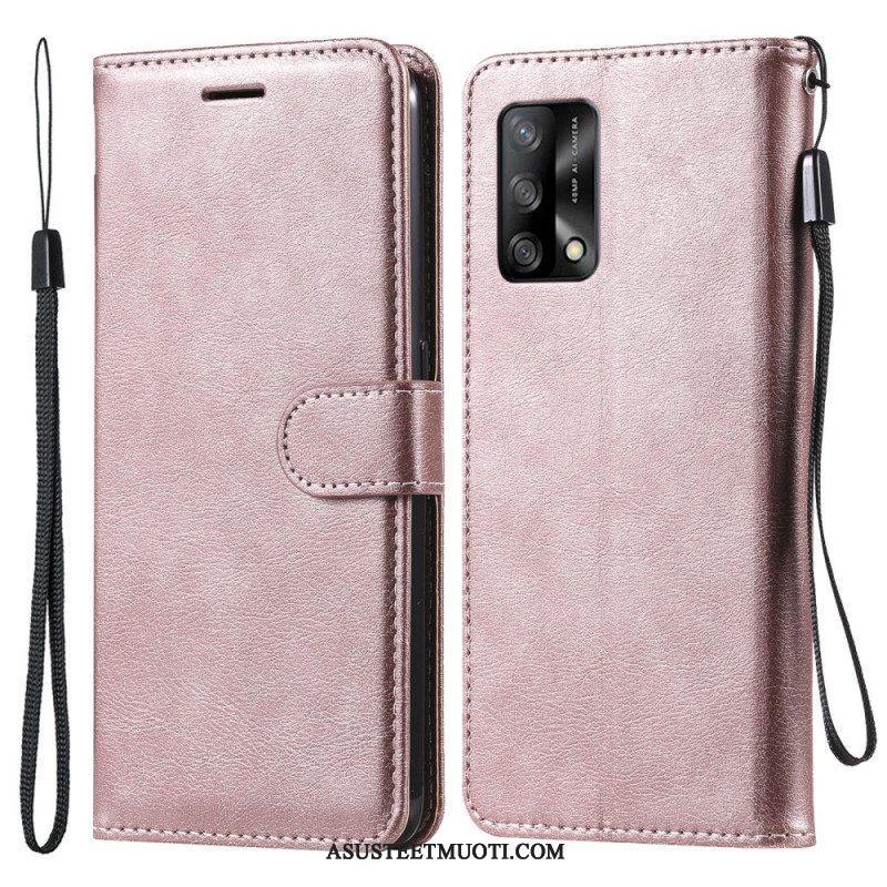 Kotelot Oppo A74 4G Suojaketju Kuori Strappy Leather Effect