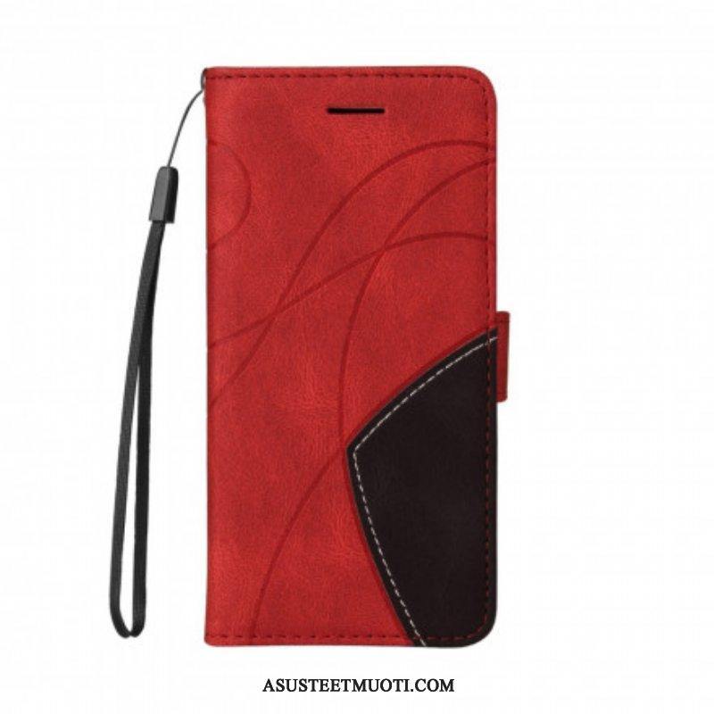 Kotelot Oppo A94 5G Kaksisävyinen Signature Faux Leather