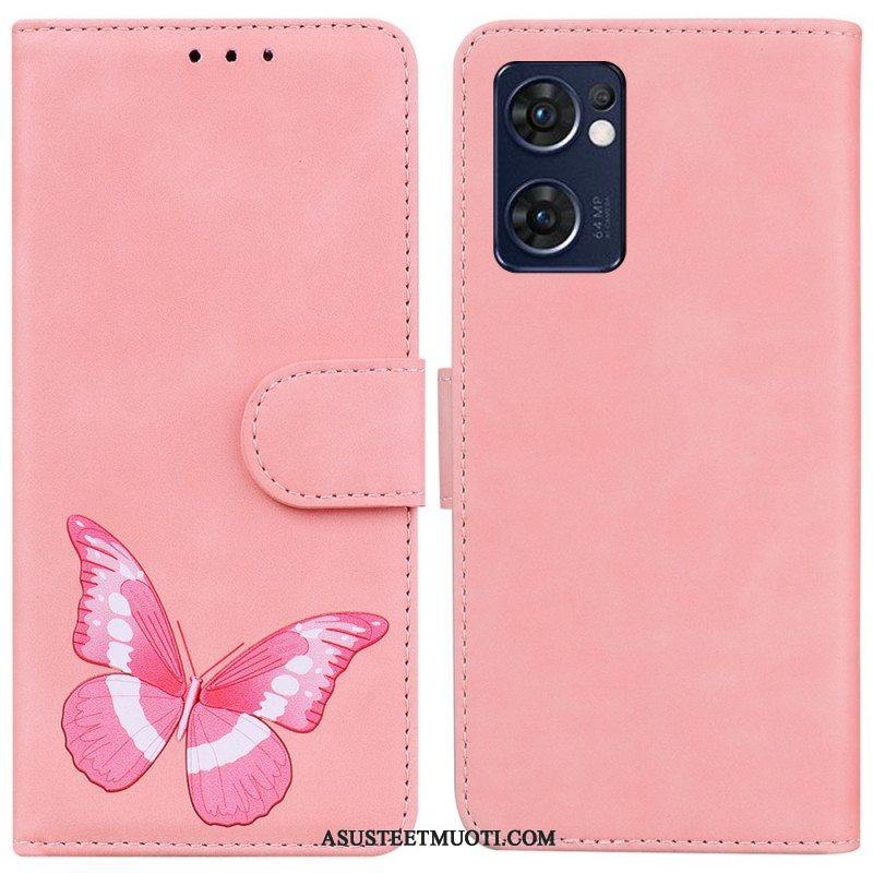 Kotelot Oppo Find X5 Lite Skin Touch Butterfly