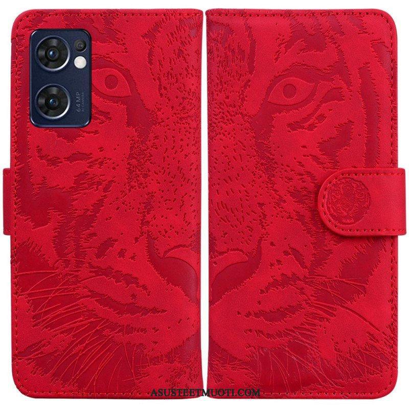 Kotelot Oppo Find X5 Lite Tiger-kasvoprintti