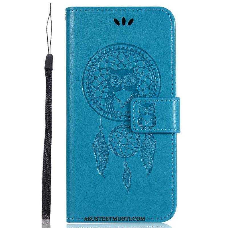 Kotelot Poco M4 Pro 5G Nahkaefekti Dreamcatcher Owl