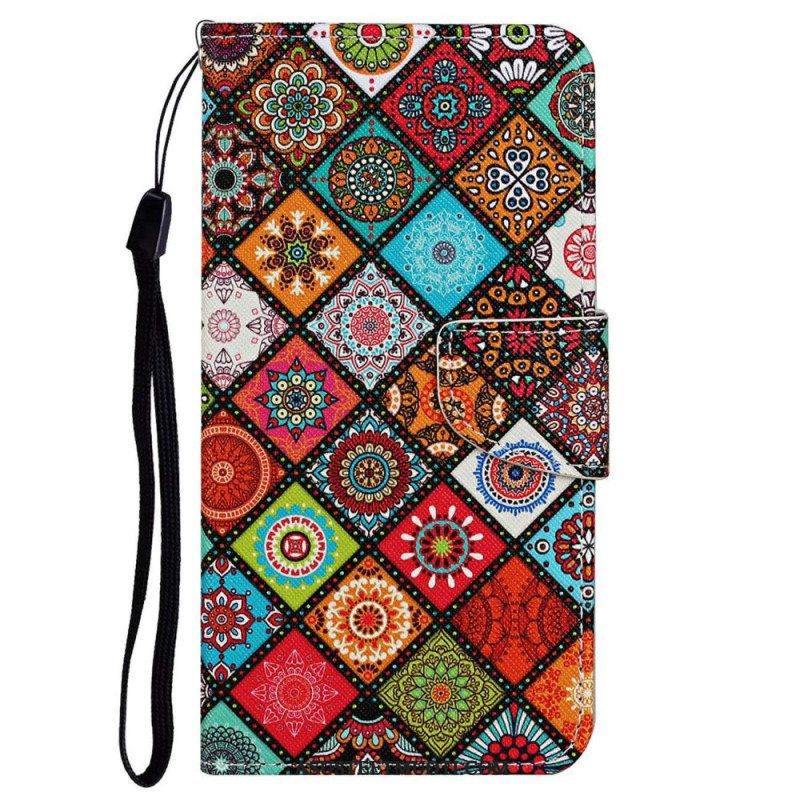 Kotelot Poco X4 Pro 5G Suojaketju Kuori Strappy Patchwork