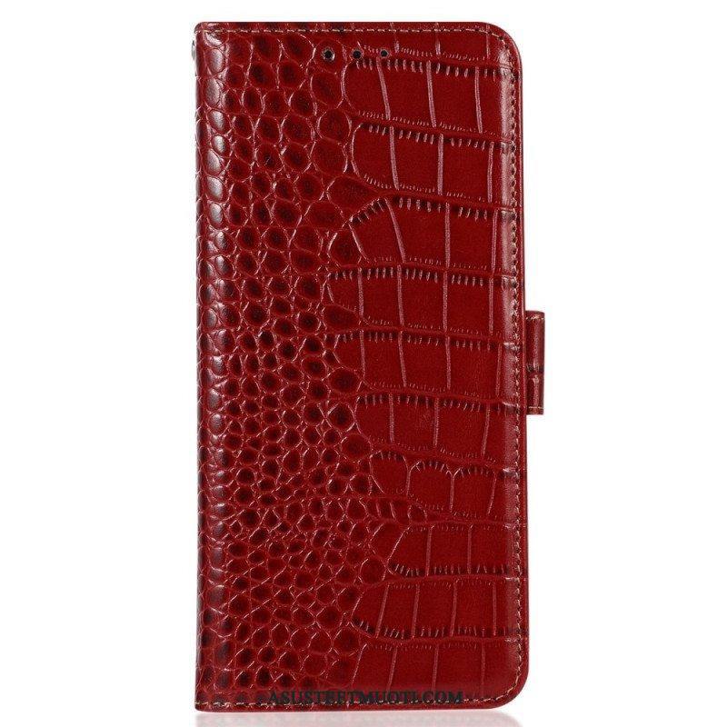 Kotelot Poco X5 5G Crocodile Style Rfid