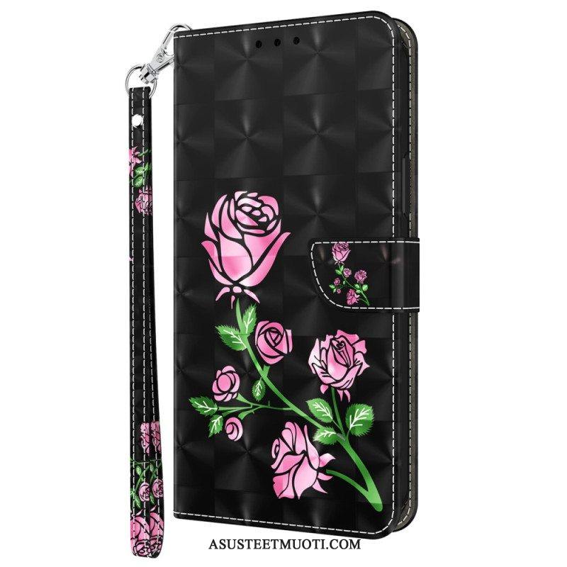 Kotelot Samsung Galaxy A14 / A14 5G Suojaketju Kuori Strap Roses