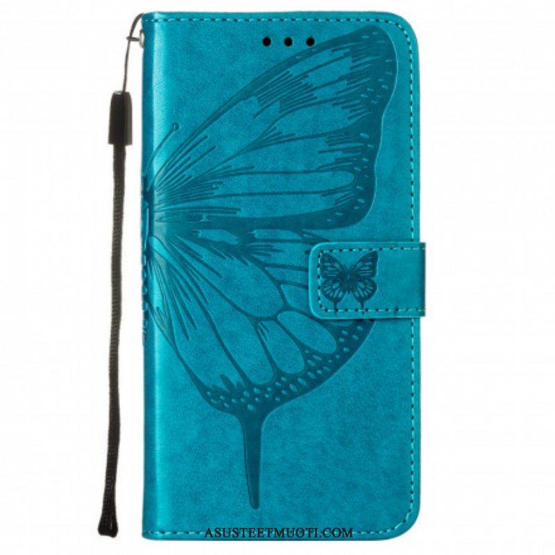 Kotelot Samsung Galaxy A52 4G / A52 5G / A52s 5G Butterfly Design Kaulanauhalla