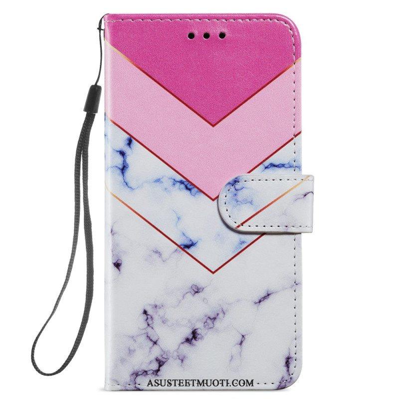 Kotelot Samsung Galaxy A54 5G Suojaketju Kuori Strappy Style Marble