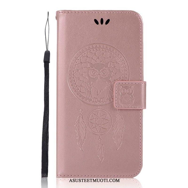 Kotelot Samsung Galaxy S22 Plus 5G Nahkaefekti Dreamcatcher Owl