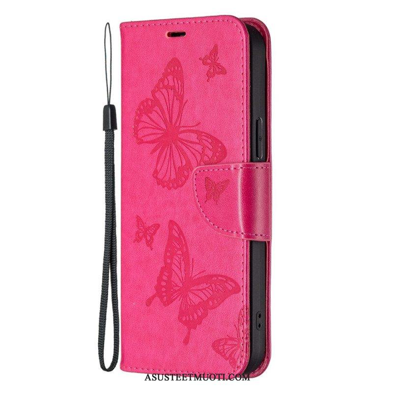 Kotelot Samsung Galaxy S23 5G Suojaketju Kuori Stringit Perhoset