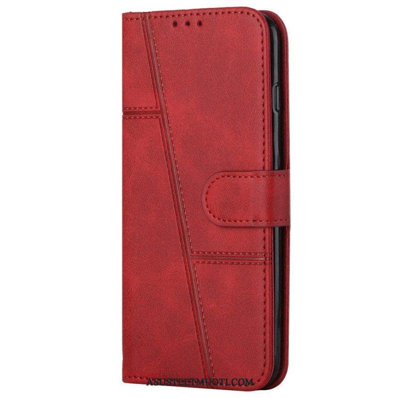 Kotelot Xiaomi 12 Lite Suojaketju Kuori Strappy Geometric Leather Style