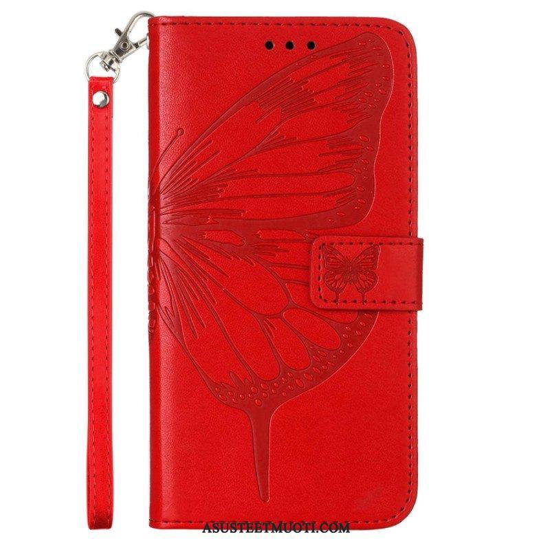 Kotelot Xiaomi 13 Lite Butterfly Design Kaulanauhalla