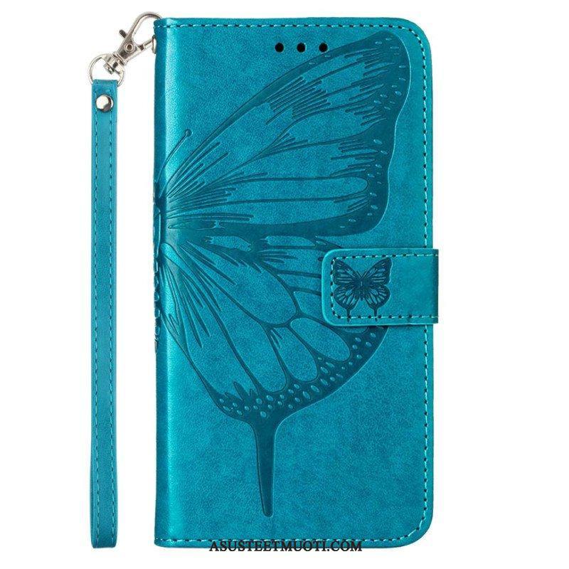 Kotelot Xiaomi 13 Lite Butterfly Design Kaulanauhalla