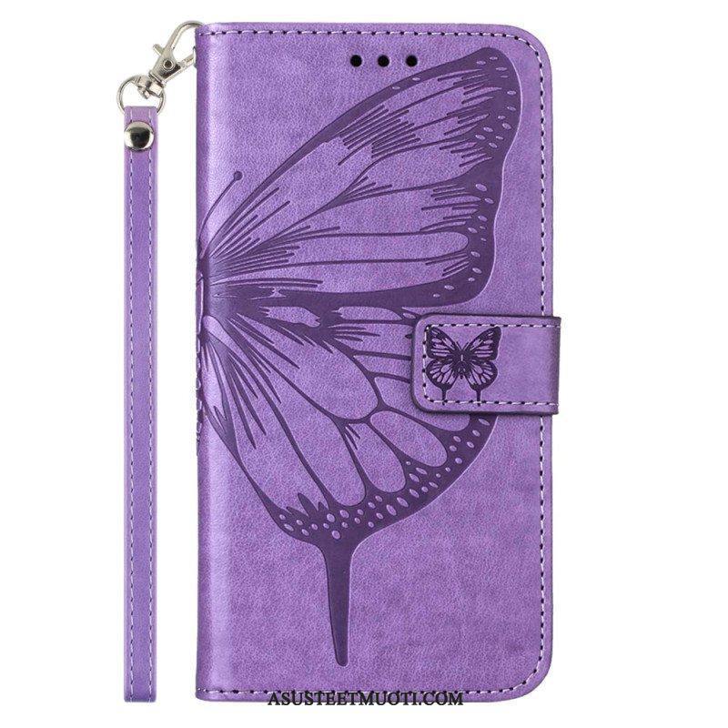 Kotelot Xiaomi 13 Lite Butterfly Design Kaulanauhalla